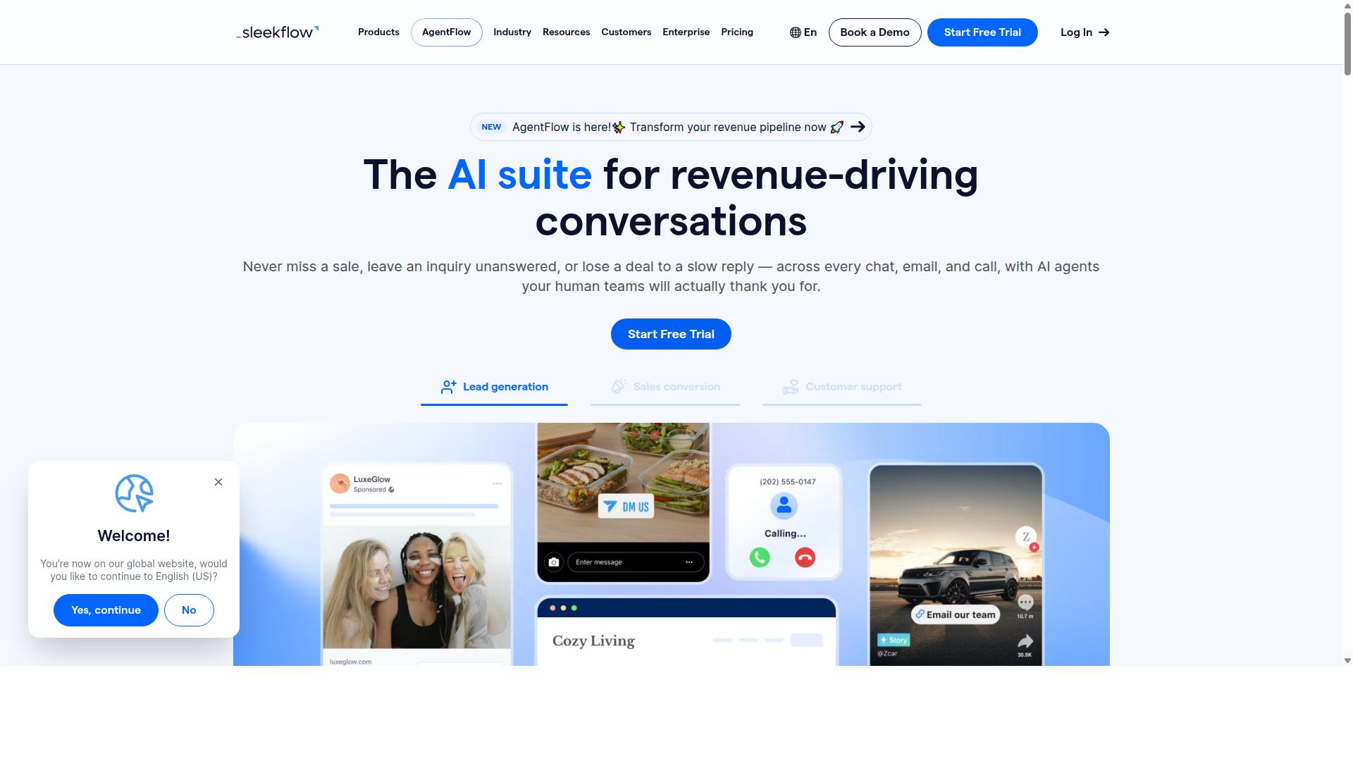 SleekFlow website
